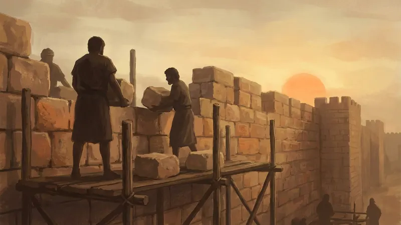 Ilustração da jornada Neemias: Reconstruindo os Muros