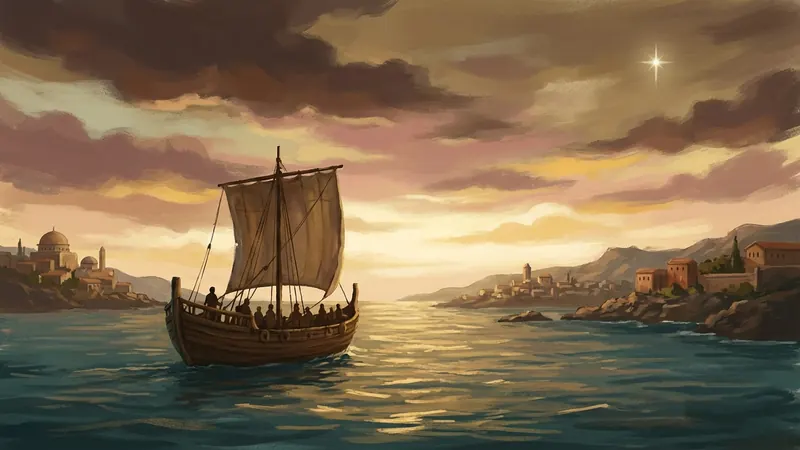 Ilustração da jornada bíblica As Viagens de Paulo